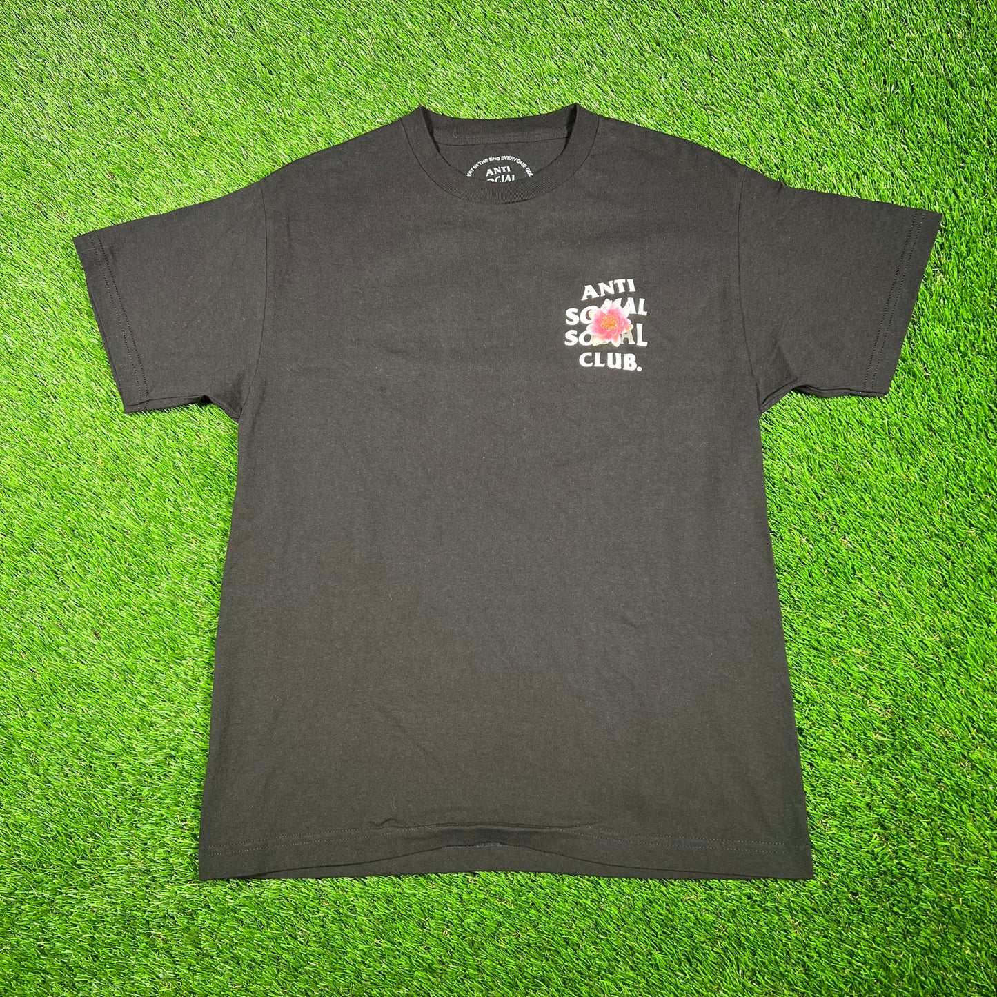 Anti Social Social Club Flower Black Tee Size Medium USED x15312