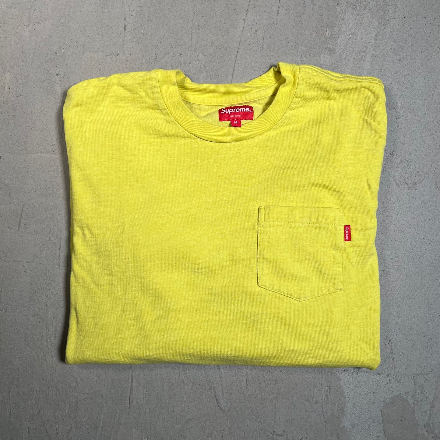 Supreme Pocket Yellow Longsleeve Size Medium USED x17637