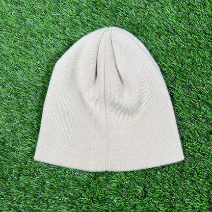Stussy Script Tan Beanie USED v16943