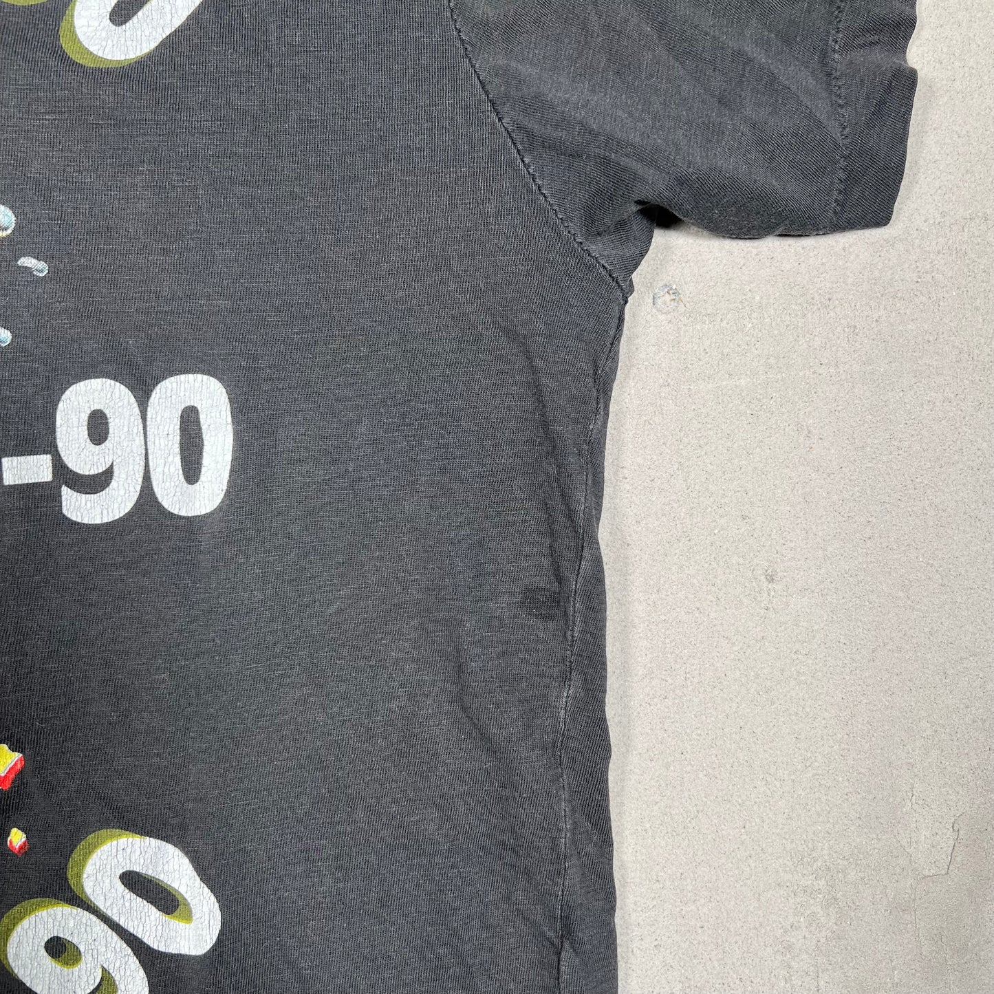 1990 Super Rock Music Fest Black Tee Size XL USED v19027