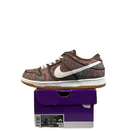 Nike SB Dunk Low Paisley Brown (2022) Size 7.5 USED S21522