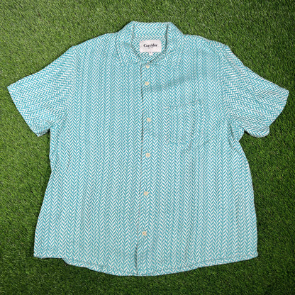 Corridor Vision SS Camp Blue Button Up Tee Size XL NEW x14707