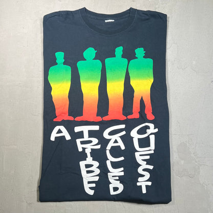 Y2K A Tribe Called Quest 4 Guys Posing Black Tee Size XL USED v13673