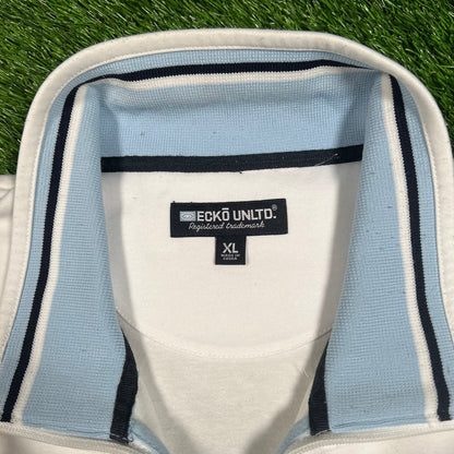 Y2K Ecko Unlimited White Full Zip Track Jacket Size XL USED v17633