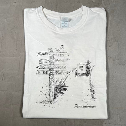1990s Pennsylvania White Humor Tee Size Medium USED v20388