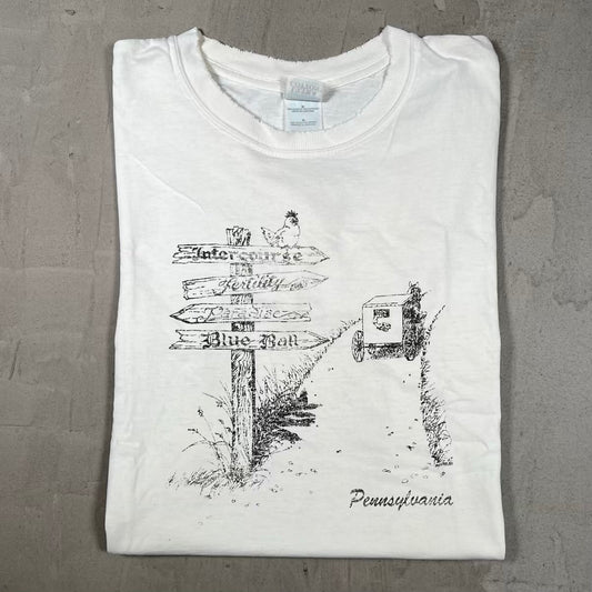 1990s Pennsylvania White Humor Tee Size Medium USED v20388