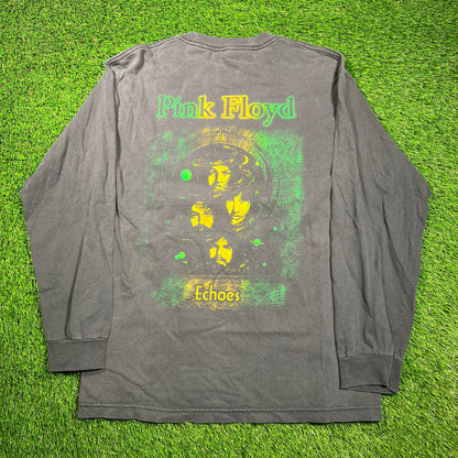 1990s Pink Floyd Echoes Black Longsleeve Size XL USED v18687