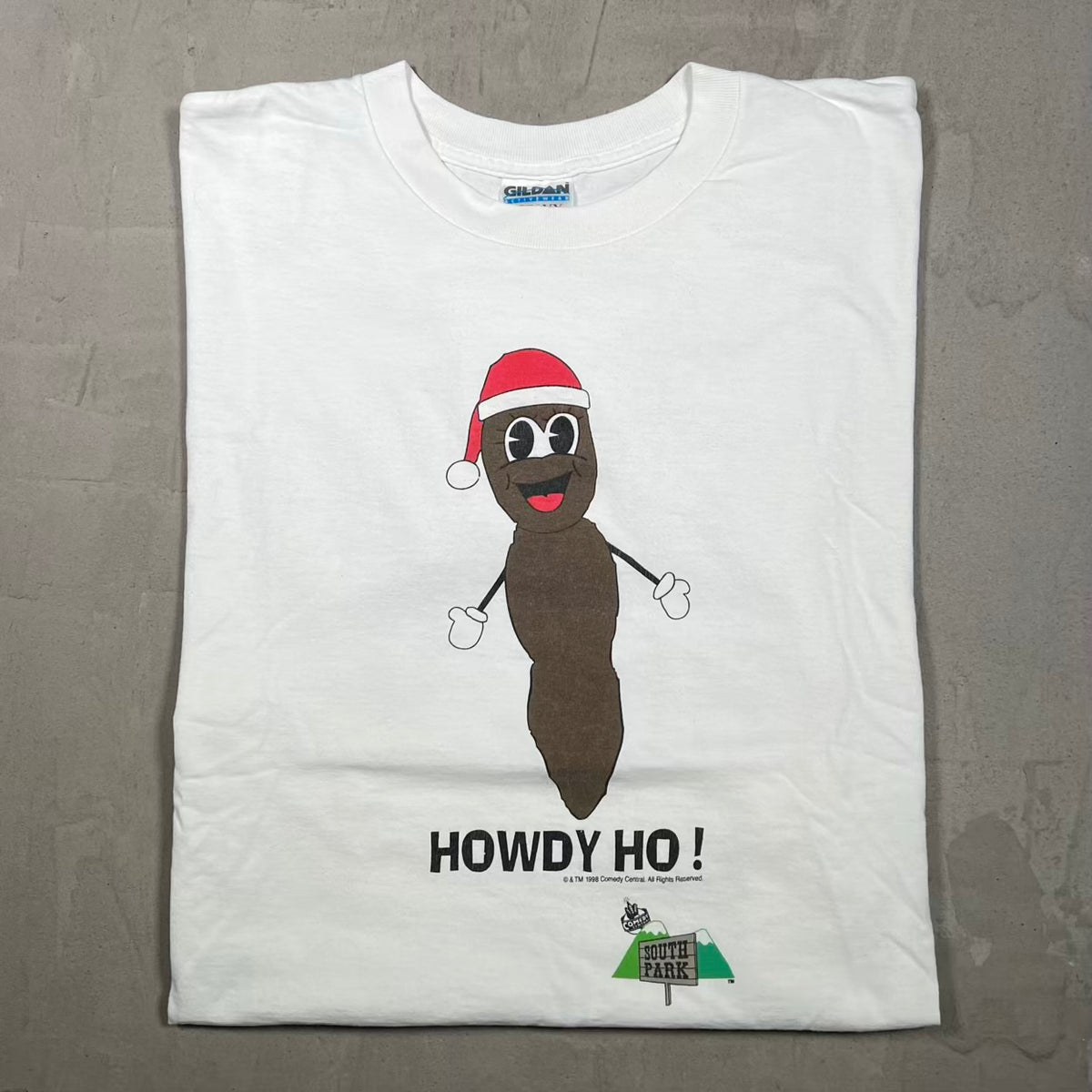 1998 South Park Howdy Ho Poop Cartoon Promo White Tee Size XL USED v20211