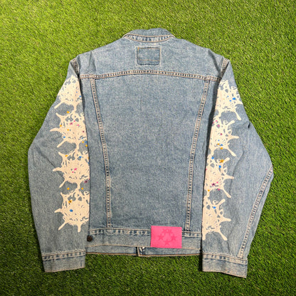 Sp5der web denim jean jacket Size XL NEW x9782