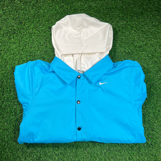 Nike Blue Coach's Jacket with Hood Size Small USED v18298