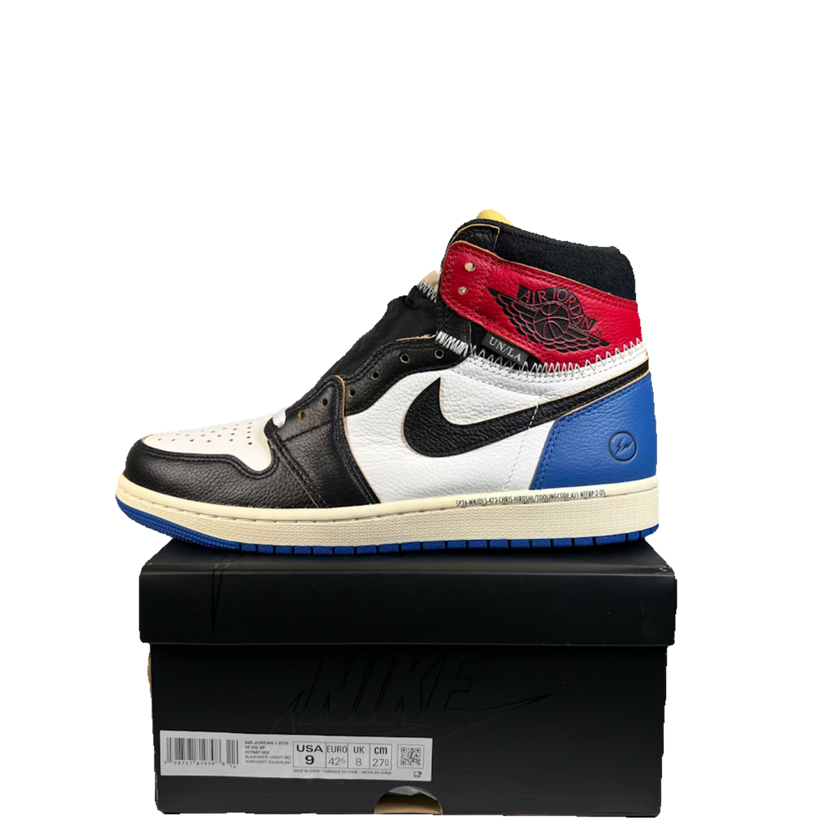 Jordan 1 High Fragment Union Varsity Red Sport Royal (2026) Size 9 NEW s23426