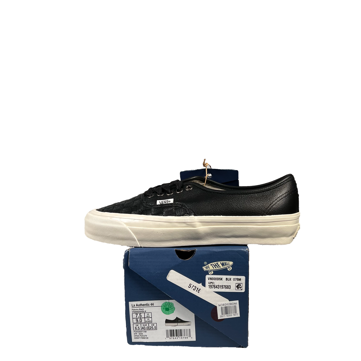 Vans Authentic 44 LX "Woven" Black (2025) Size 7.5 NEW s20673