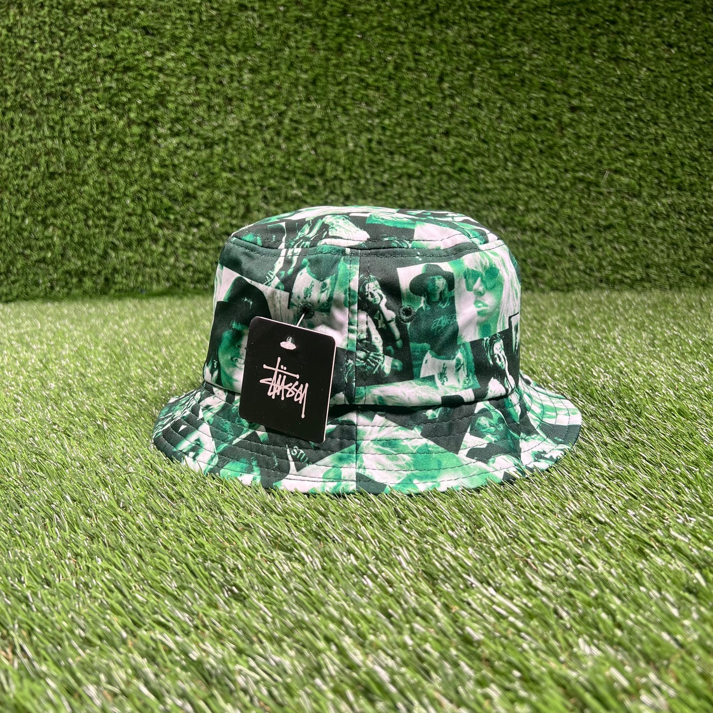 Stussy Green Love laura Bucket Hat One Size NEW x15727