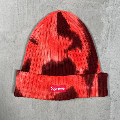 Supreme Overdyed Splatter Red Beanie (2024) USED x18705