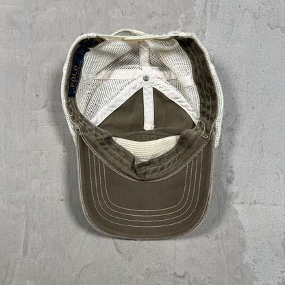 Y2K Polo Ralph Lauren Trails Valleys Guide Brown Trucker Hat USED v20322