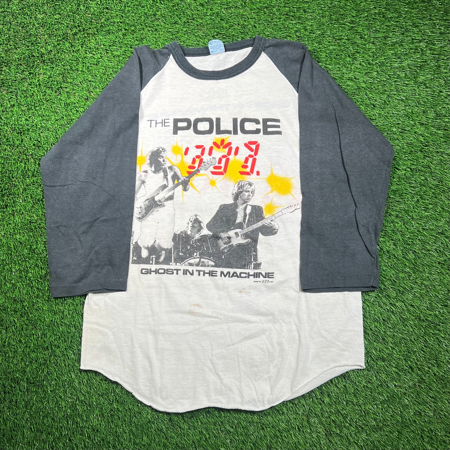 1982 The Police "Ghost in The Machine" Tour Raglan White Longsleeve Size Large USED v18664