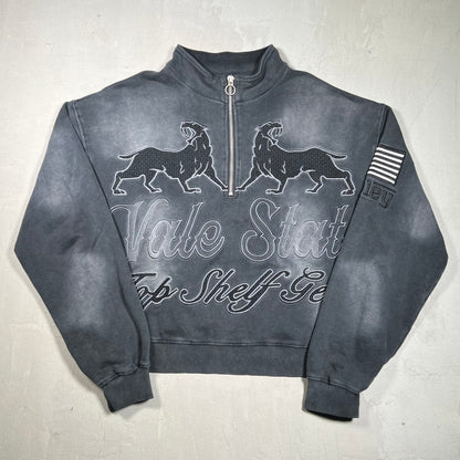 Vale Dogs Faded Quarter Zip Crewneck Size Large USED x17401