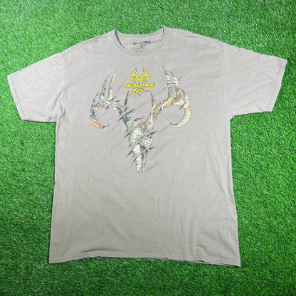 Realtree Xtra Brown Deer Logo Tee Size XL USED v17148