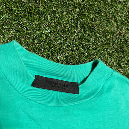 Fear of God FOG Essentials Teal Under Collar Logo Tee Size Small USED x14120