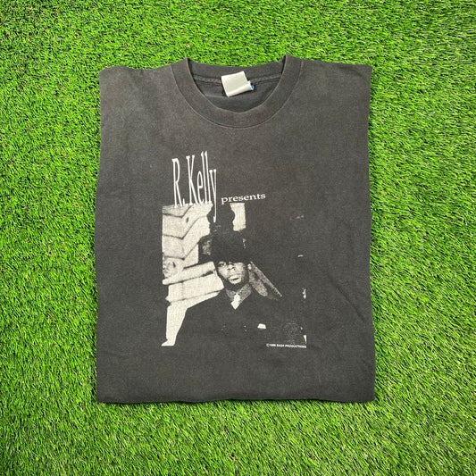 1996 R Kelly Presents Down Low Tour Black Tee Size XL USED v18666
