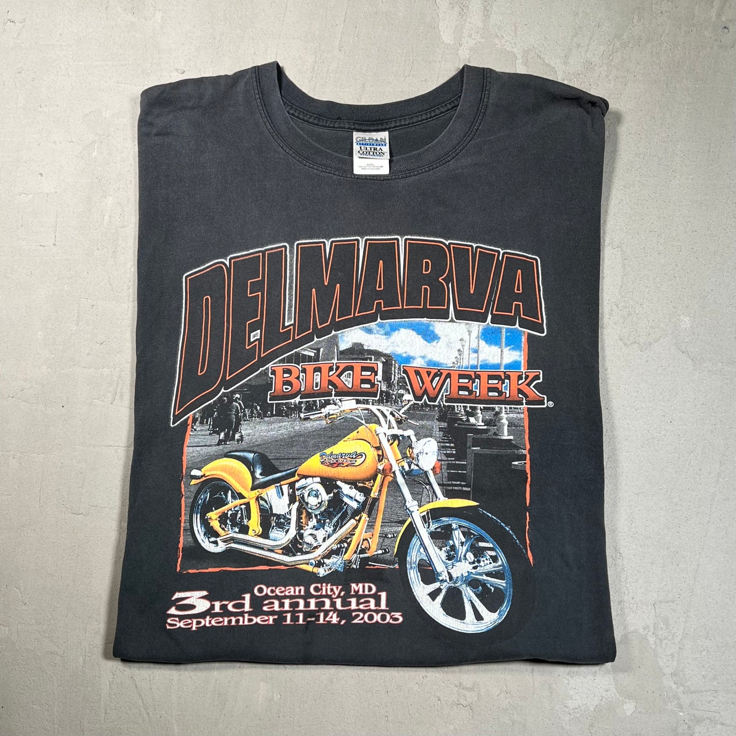 2003 Bike Week Delmarva Black Tee Size 3XL USED v19410