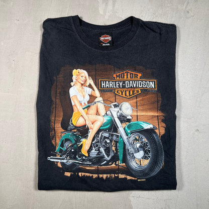 2012 Harley Davidson Black "Pinup Girl" Tee Size 3XL USED v19407