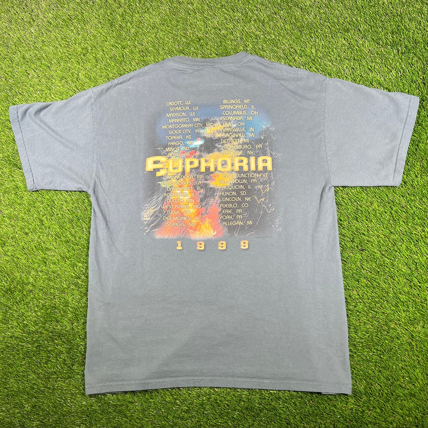 1999 Def Leppard Blue Euphoria Tour Tee Size Large USED v17254
