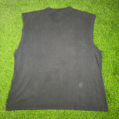 1999 Stone Cold Texas Rattlesnake Black Sleeveless Size XL USED v16576