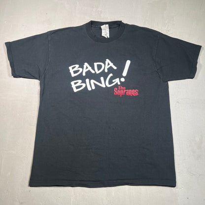 Y2K Bada Bing Sopranos Black Tee Size XL USED v19400