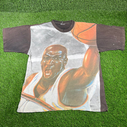 1990s Nike Michael Jordan Dunking Full Front Print Tee Size XL USED v16756