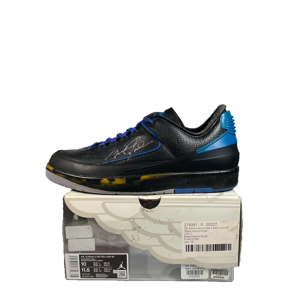Jordan 2 Low Off White Black Blue (2021) Size 10 USED s23560