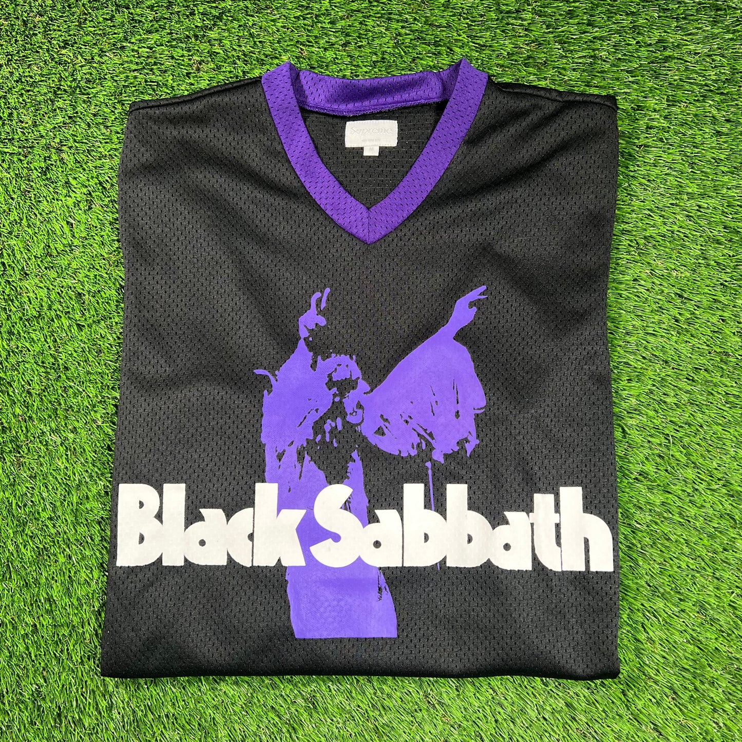 Supreme Black Sabbath Black/Purple Hockey Jersery (2016) Size Medium USED x16215