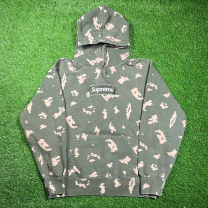 Supreme Olive Russian Camo Box Logo Hoodie (2021) Size Medium USED x16842