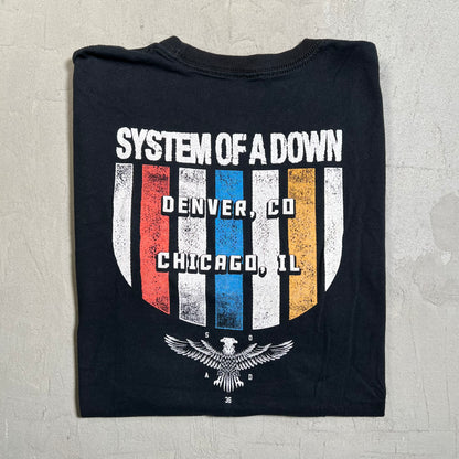 System of A Down Denver Co Black Tee Size Large USED v19579
