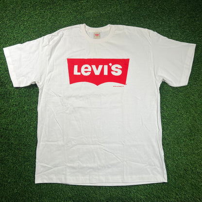 1990's Levis Red Tab Logo White Tee Size XL NEW v18428