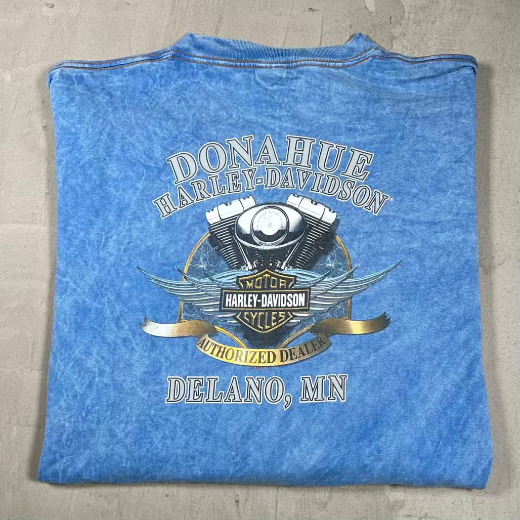 2003 Harley Davidson Washed Blue "1903" Longsleeve Size Large USED v20072