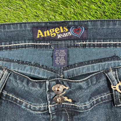 Angels Bedazzled Pocket Blue Jeans Size 38 NEW v17328