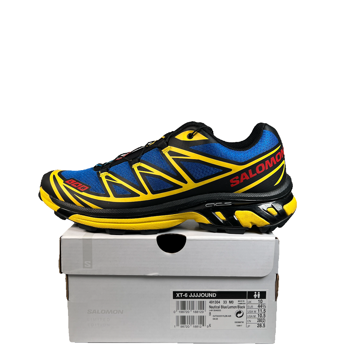 Salomon XT-6 JJJJound Nautical Blue Lemon (2025) Size 10.5 USED s23314