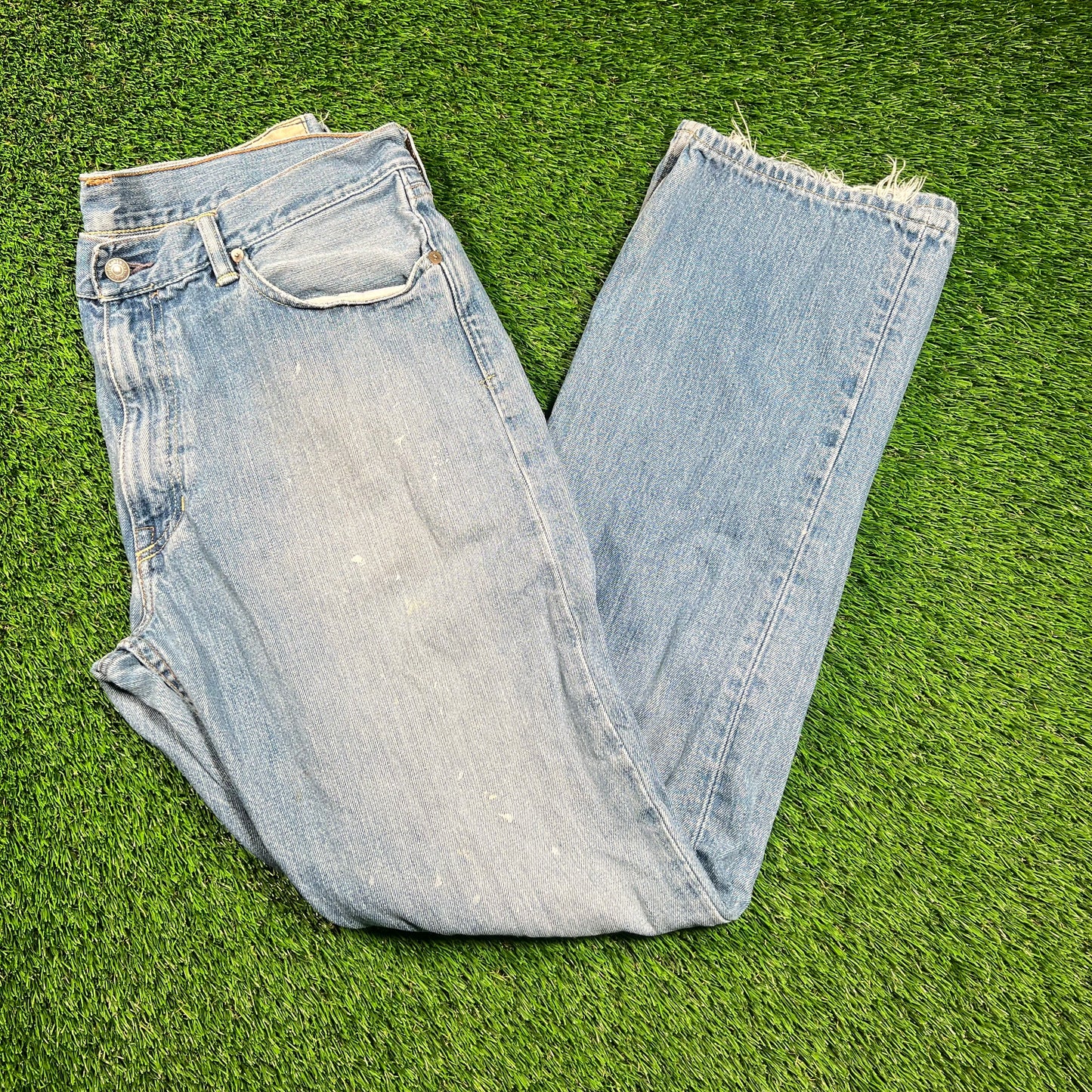 Polo Ralp Lauren Paint Paint Splatter Blue Jeans Size 36 USED v18410
