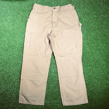 Carhartt Tan Work Wear Pants Size 36x30 USED v18077