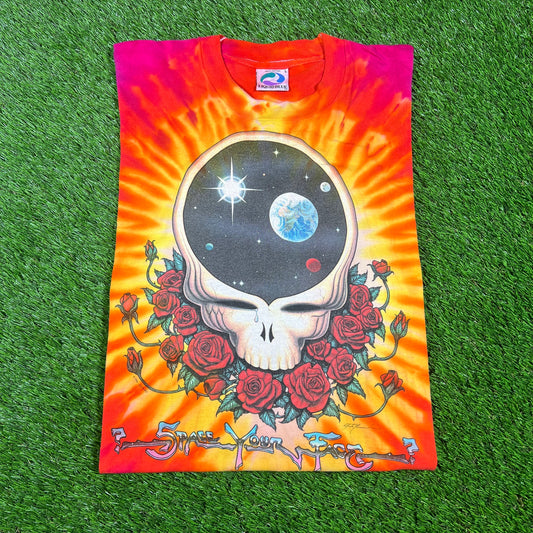 1992 Grateful Dead Space Your Face Tie Dye Tour Tee Size Large USED v16555