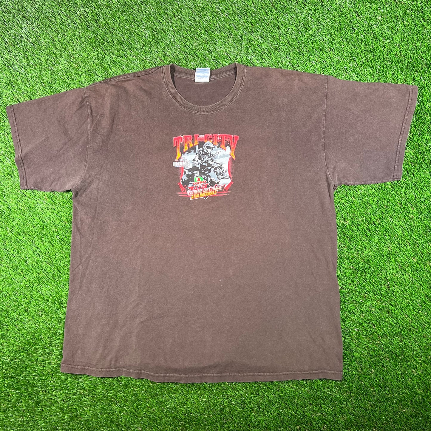 2007 Tri State Brown Dirt Bike Nationals Tee Size XL USED v17600