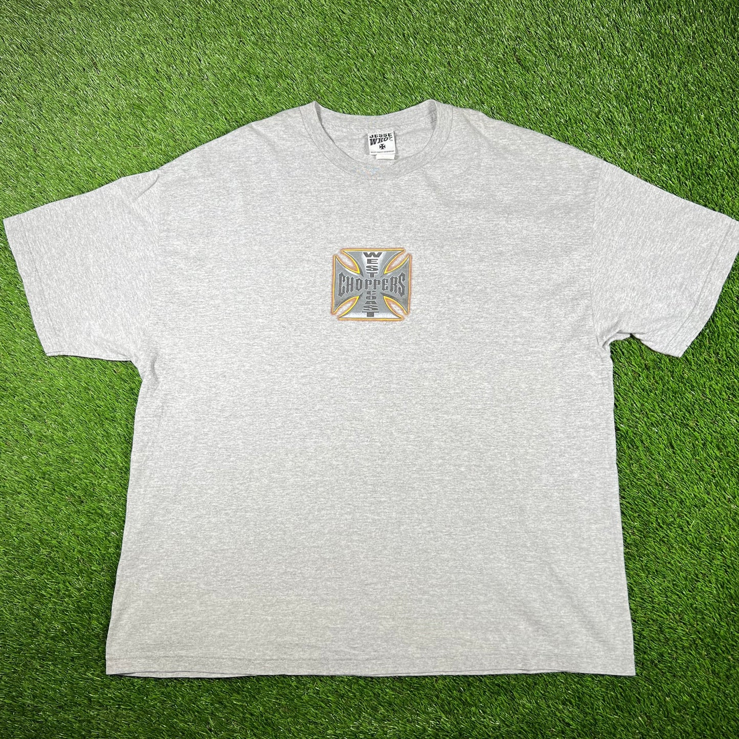 Y2K West Coast Choppers "Long Beach" Grey Tee Size XXL USED v16935
