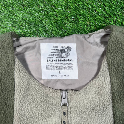 New Balance Salehe Bembury Fleece Green Pullover Size Large USED x15782