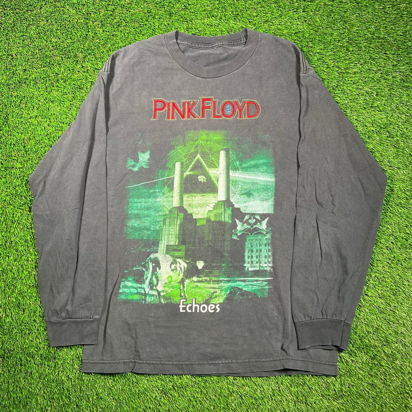 1990s Pink Floyd Echoes Black Longsleeve Size XL USED v18687