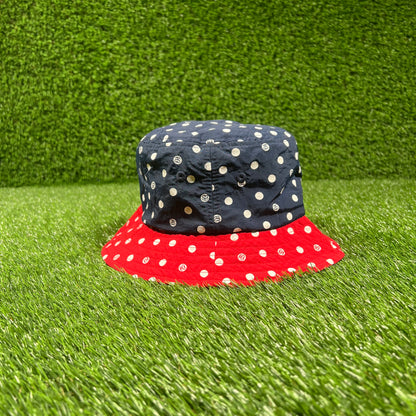 Stussy Blue and Red Polka Dot Bucket Hat One Size USED x15728