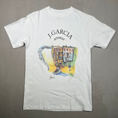 1995 Jerry Garcia Artwear Special Olympics White Tee Size Small USED v16608