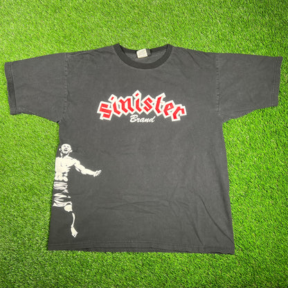 Y2K Sinister Brand Team Liddell Black Tee Size XL USED v18156