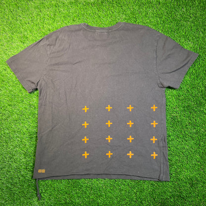 Ksubi Orange Swirl Logo Dark Grey Tee Size Large USED x16801