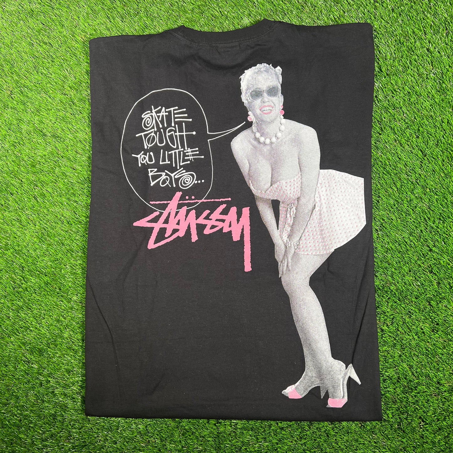 Stussy "Skate Tough" Black Tee Size XL NEW x15785